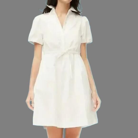 J. Crew Factory Dresses & Skirts - NWT J. Crew Factory Short Sleeve Collared Mini Dress, White, Size 4